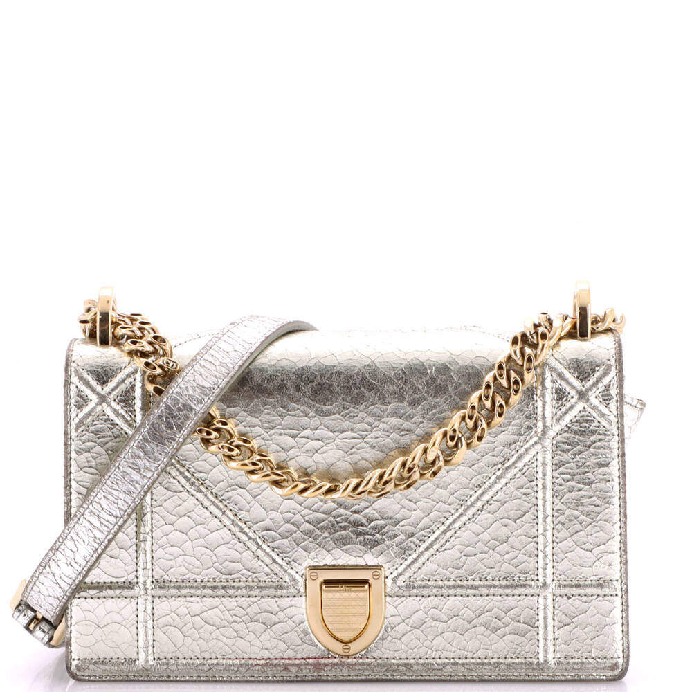 Christian Dior Small Diorama Flap Bag Crackled Deerskin